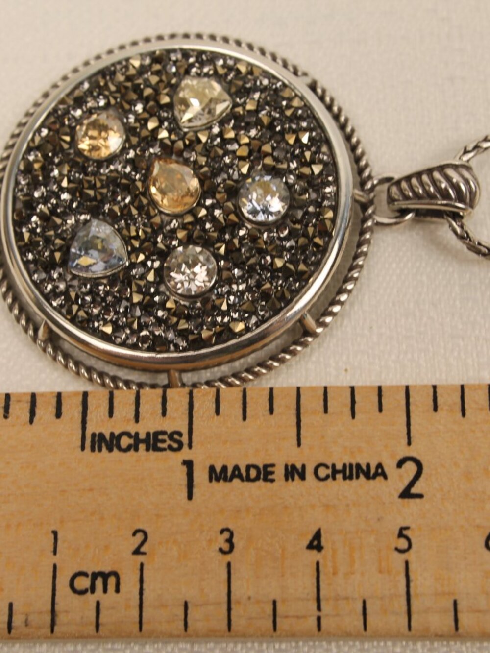 Brighton Albert Einstein Quote Pendant Necklace Silver Tone Pave Crystal & Earin - Picture 10 of 11
